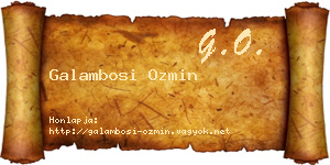 Galambosi Ozmin névjegykártya
